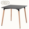 MDF top and wooden legs retangular  dining table